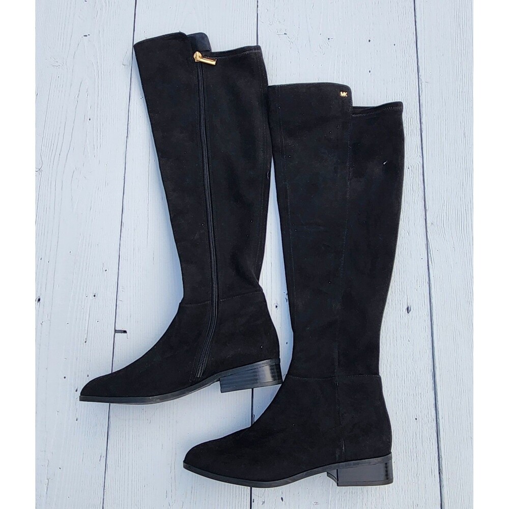 Michael Kors MK Bromley Black Suede Knee High Boots US 5.5 EU 35.5 - Picture 3 of 10